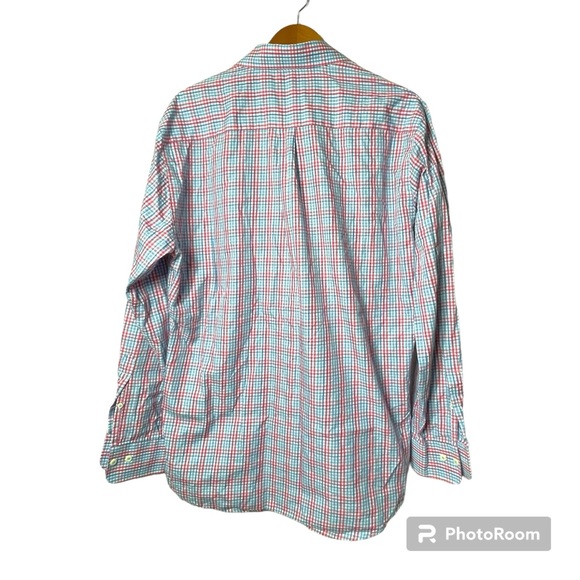 Peter Millar Box Plaid Long Sleeve Button Down Dress Shirt Men's Size L - Picture 10 of 10